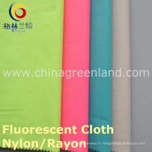 Nylon Rayon 13s / 10s Fluoresced Twill Warp Spandex Tissu pour chemise robe (GLLLDYG001)